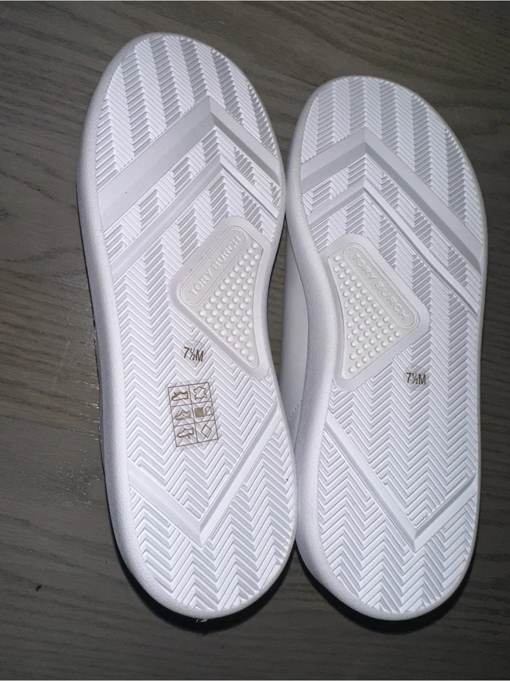Tory Burch White Leather Sneakers with Black Heel Accent